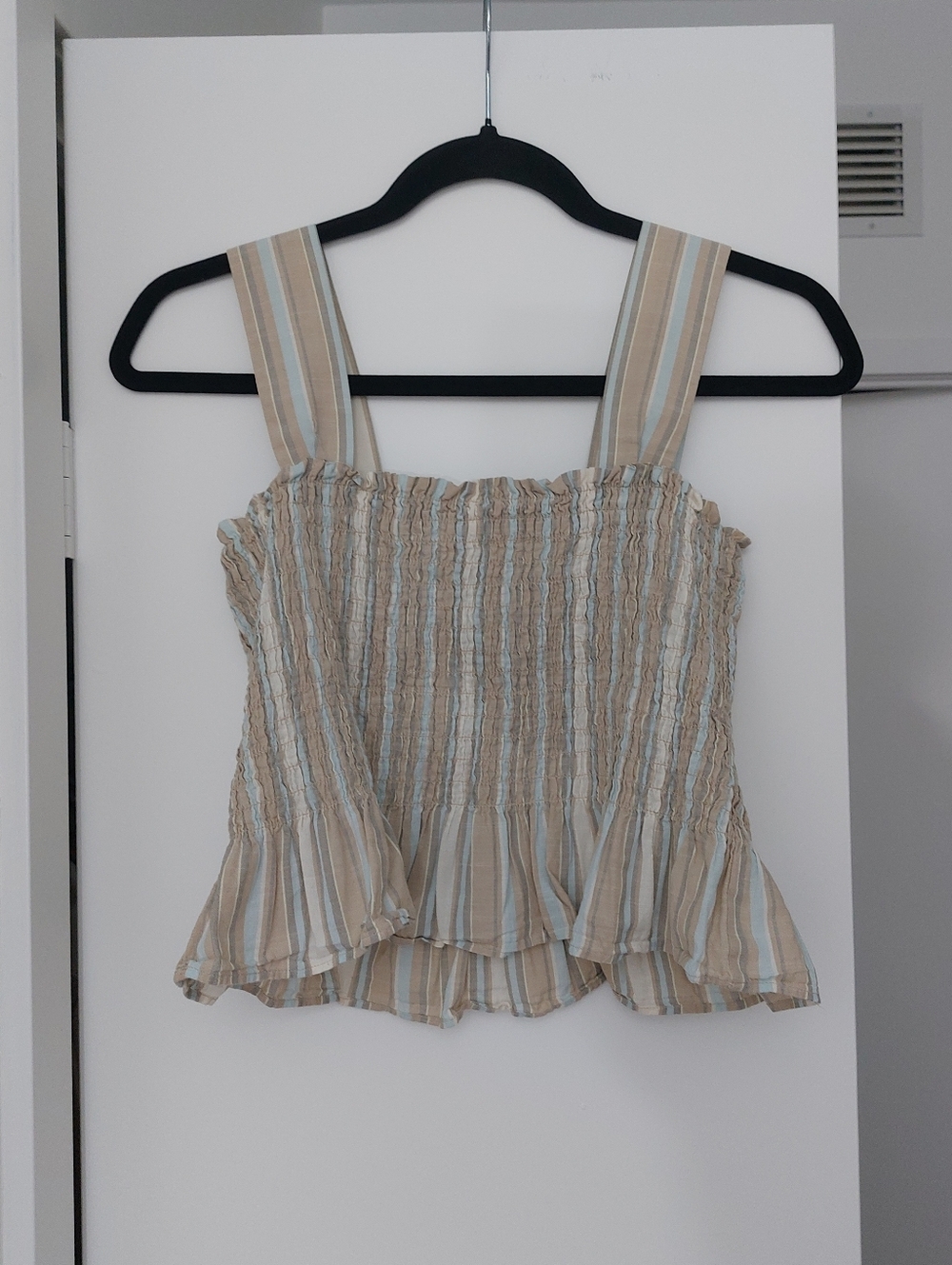 Uniqlo | Cotton Striped Shirring Sleeveless Blouse